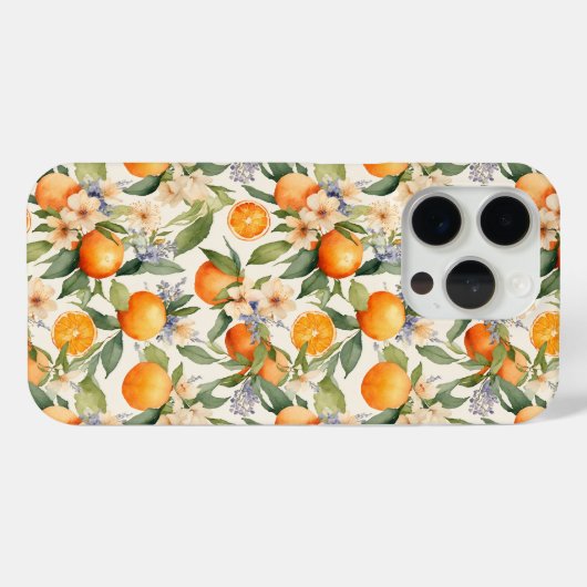 Orange Blossom Wasserfarbe Handy Fall Case-Mate iPhone Hülle (Rückseite (Horizontal))