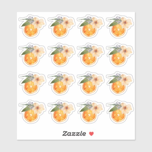 Orange Blossom Wasserfarbe Mini Stickers Aufkleber (Blatt)