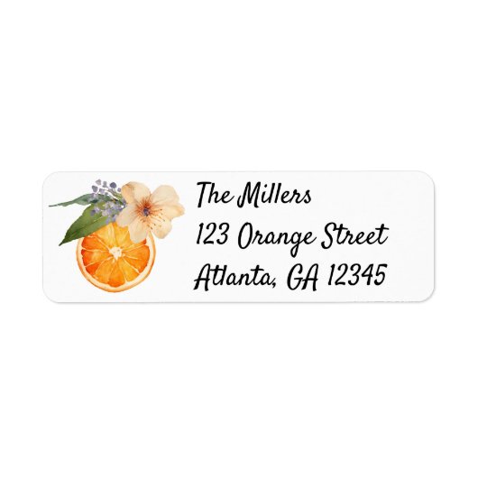 Orange Blossom Watercolor Address Labels (Vorne)