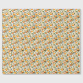 Orange Blossom Watercolor Gift Wrap Geschenkpapier (Flach)