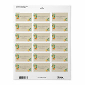 Orange Blossom Wedding Adressaufkleber (Vorne)