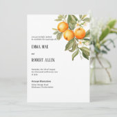Orange Blossom Wedding Einladung (Stehend Vorderseite)