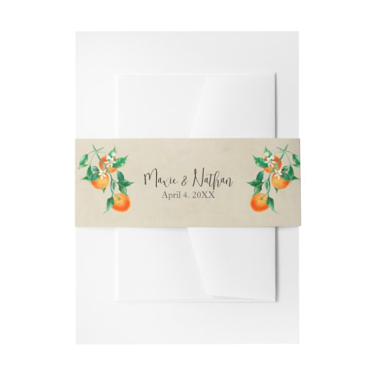 Orange Blossom Wedding Einladungsbanderole (Vorderseite Beispiel)