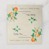 Orange Blossom Wedding Platzkarte (Außenseite Aufgefaltet)