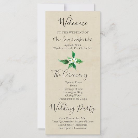 Orange Blossom Wedding Program (Vorderseite)