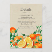 Orange Blossom Wedding QR Code Begleitkarte (Vorderseite)