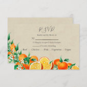 Orange Blossom Wedding RSVP Karte (Vorne/Hinten)