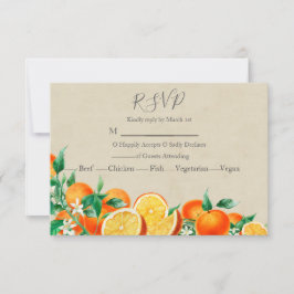 Orange Blossom Wedding RSVP Karte