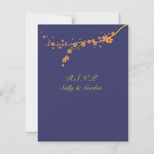 Orange Blossom Wedding RSVP Karte (Vorderseite)