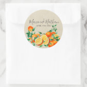 Orange Blossom Wedding Runder Aufkleber (Tasche)