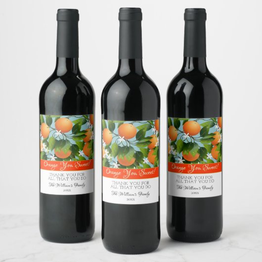 Orange Blossom Weinetikett (Flaschen)