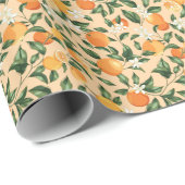 Orange Blossom Wrapping Paper Geschenkpapier (Rolleneckpunkt)