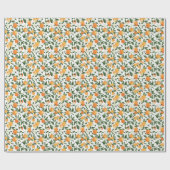 Orange Blossom Wrapping Paper Geschenkpapier (Flach)