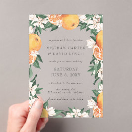 Orange Blossoms Citrus Botanical Wedding  Acryleinladungen