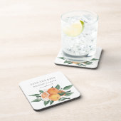 Orange Blossoms Citrus Botanical Wedding   Getränkeuntersetzer (Rechte Seite)