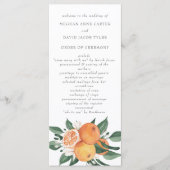 Orange Blossoms Citrus Botanical Wedding  Programm (Vorderseite)