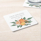 Orange Blossoms Citrus Botanical Wedding  Rechteckiger Pappuntersetzer (angewinkelt)