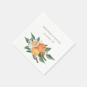 Orange Blossoms Citrus Botanical Wedding Serviette (Ecke)