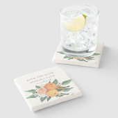 Orange Blossoms Citrus Botanical Wedding   Steinuntersetzer (Seitenansicht)