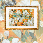 Orange Blossoms Dragonfly Vintage Decoupage Seidenpapier