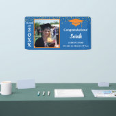 Orange & Blue Abschluss Foto Class 2025 Banner (Messe)