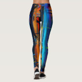 Orange Blue Abstrakt Painting Leggings (Rückseite)