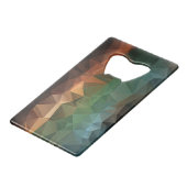 Orange Blue Abstrakt Pyramide Art Kreditkartenflaschenöffner (Vorderseite Schrägansicht)