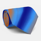Orange Blue Abstrakt Stripes Krawatte (Gerollt)
