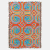 Orange Blue Abstrakt Swirl Muster Decke (Vorderseite Vertikal)