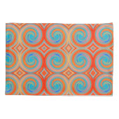 Orange Blue Abstrakt Swirl Muster Kissenbezug (Rückseite)