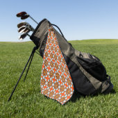 Orange, blue and white geometric patterned golfhandtuch (Gras)