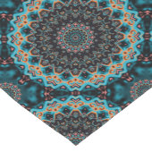 Orange Blue Aquamarin Black Mandala Boho Pattern Kurzer Tischläufer (Ecke)