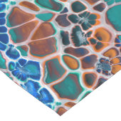 Orange Blue Aquamarin Mosaik-Festglasabstraktion Kurzer Tischläufer (Ecke)