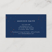 Orange Blue Aquamarin Vibranning Modern Fett Strok Visitenkarte (Rückseite)