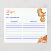 Orange blue azulejo talavera tiles recipe card (Vorderseite)