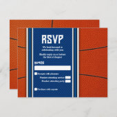 Orange Blue Basketball Bar Mitzvah RSVP Karte (Vorne/Hinten)