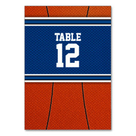 Orange Blue Basketball Bar Mitzvah Tischnummer