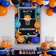 Orange & Blue Basketball Paint Spritzer Geburtstag