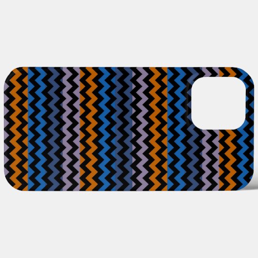 Orange Blue Black Zickzack Zigzag Case-Mate iPhone Hülle (Rückseite (Horizontal))