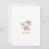 Orange Blue Boy The Big One Surf 1. Geburtstag Einladung (Rückseite)