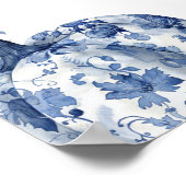 Orange Blue Chinoiserie Pumpkin Brautparty Poster (Ecke)