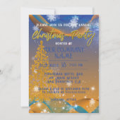 Orange Blue Christmas Corporate Party Einladung (Vorderseite)