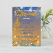 Orange Blue Christmas Corporate Party Einladung (Stehend Vorderseite)