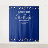 Orange Blue Class 2024 Backdrop Abschluss Wandteppich (Vorderseite)