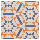Orange Blue Cream Geometric Mosaic Ethnic Pattern Stoff (Muster)