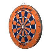 Orange & Blue Custom Text Sports Chicago Illinois Dartscheibe (Vorderseite rechts)