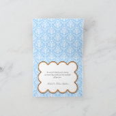 Orange & Blue Damask Elegante Danksagungen Karten (Innenseite)