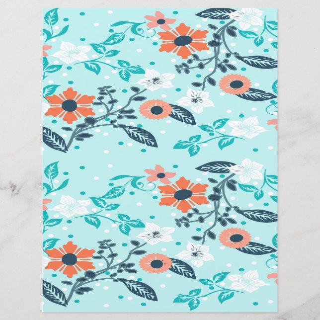 Orange & Blue Floral Scrapbook (Vorderseite)