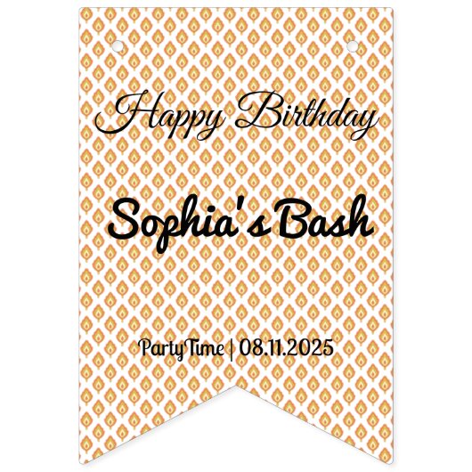 Orange & Blue Geometric Diamond-Muster-Tapeten Wimpelkette (Zweite Fahne)