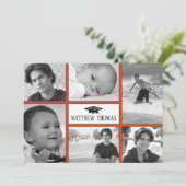 Orange & Blue Grad Einladung, Matte 5" x 7" Einladung (Stehend Vorderseite)